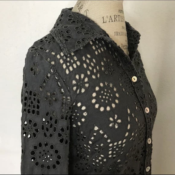 🌸 Anthropologie Gray Buttoned Down Dress By Spiegel Size 6 - Picture 8 of 11